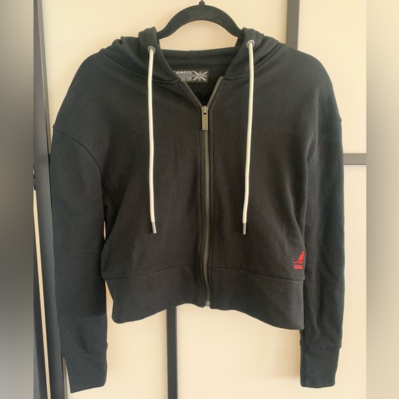 COPY - KANGOL- Cropped Zip-up Sweater - Picture 3 of 3